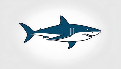 Fototapeta premium shark logo icon Shark monotone logo flat logo of Angry Shark Face cartoon icon illustration ,3