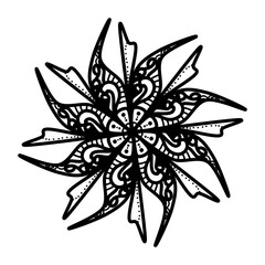 Doodle  mandala illustration inspired by wheels and flower that can be used for sticker, book, mandala, scrapbook, icon, decorative, etc. with aesthetic colorful color