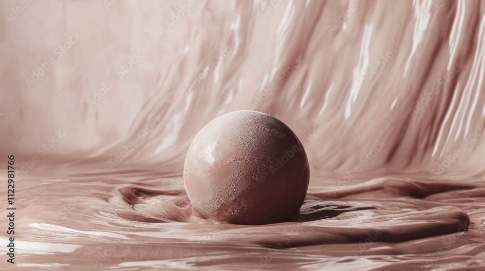 Poster the alluring mocha mousse ice captivates with its creamy texture and rich tones, inviting a moment o