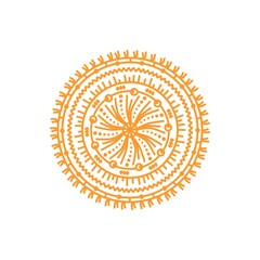 Doodle  mandala illustration inspired by wheels and flower that can be used for sticker, book, mandala, scrapbook, icon, decorative, etc. with aesthetic colorful color