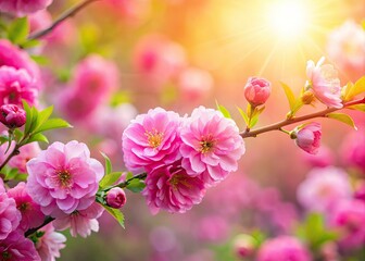 Obraz premium Pink Flower Photography: Pastel Background, Spring Blooms, Garden Flowers, Floral Images, Copy Space, Pretty Pink Flowers, Isolated Pink Flowers