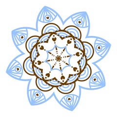 Doodle  mandala illustration inspired by wheels and flower that can be used for sticker, book, mandala, scrapbook, icon, decorative, etc. with aesthetic colorful color