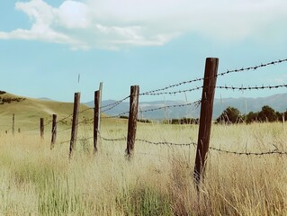 Barbed wire fence for security and protection 