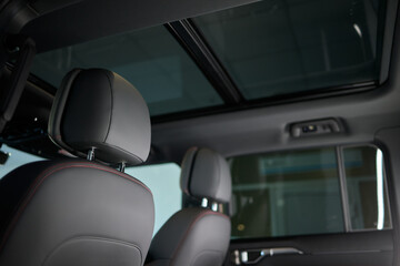 The interior design of a modern car sunroof incorporates sleek aesthetics and innovative features
