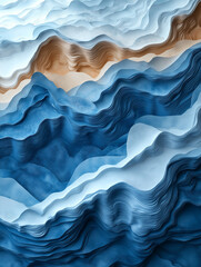 Obraz premium Abstract layered paper mountains. Concept of depth, texture, and natural beauty.