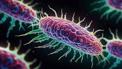 Fototapeta premium focus zoom photo of bacteria made by AI generative