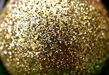 Close up shot of the decoration ball on Christmas tree