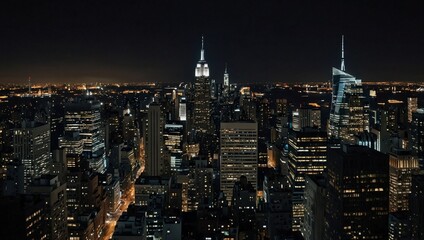 Obraz premium beautiful city view at night made by AI generative