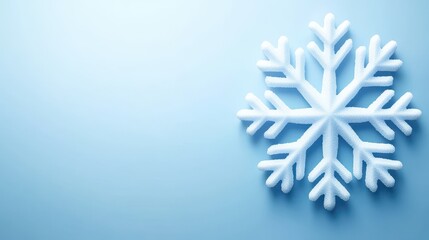 Single, stylized snowflake on light blue background.