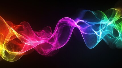 Obraz premium Vibrant Neon Wave Patterns in Abstract Design for Dynamic Backgrounds