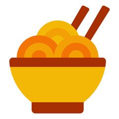 Bowl of Delicious Noodles with Chopsticks