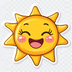 Cute cartoon sun with happy expression. (1)