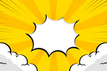 flat comic style template cartoon cloud cover background