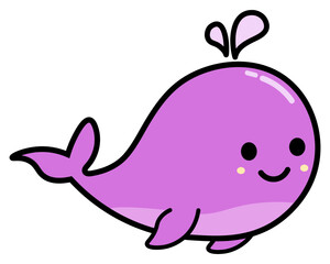 Cute Whale Cartoon Illustration