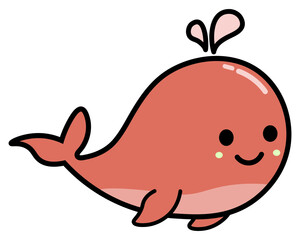 Naklejka premium Cute Whale Cartoon Illustration