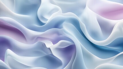 Obraz premium Delicate, flowing, pastel-colored fabric drapes in soft, smooth folds.