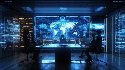 holographic conference room with virtual meeting capabilities