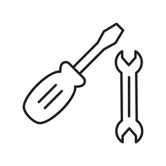 work tools line icon with white background vector stock illustration