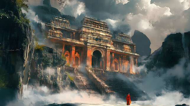 iconic indian hindu tempel tamil nadu day, religious architecture of india, illustration,