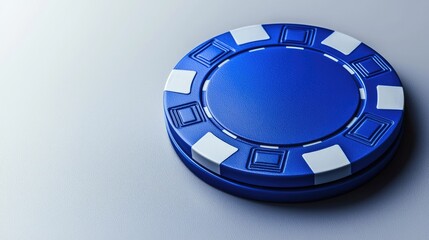 Casino gaming action blue chip on table digital content indoor environment close-up view betting concept for enthusiasts