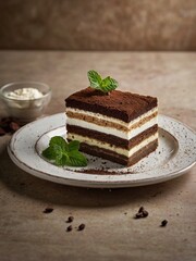 a chocolate cake decorated with sprouts