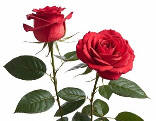 Naklejka premium red roses isolated on white background