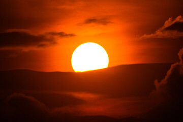 Sun in the sky in the afternoon