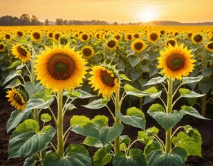 Fototapeta premium field of sunflowers