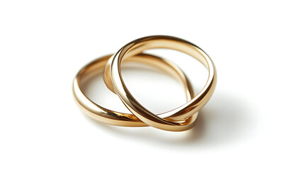Elegant intertwined gold wedding rings symbolize love and commitment. These rings, crafted from high quality gold, reflect timeless bond between partners, perfect for celebrating special moments