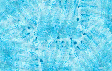 Abstract chaotic textured blue winter fairy tale watercolor background