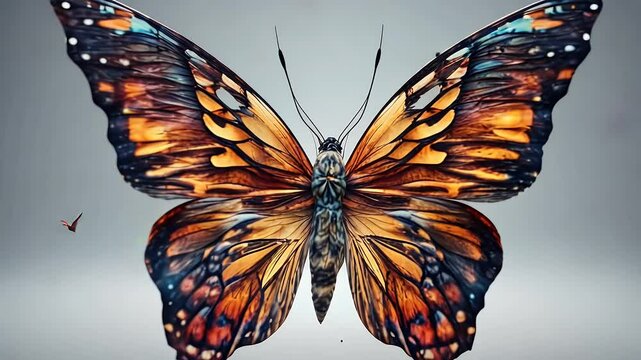 isolated spring insect cartoon cute butterfly 4k design video whole style nature summer colourful white created body olated