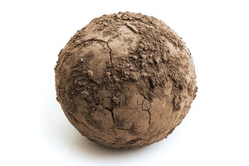 dry dirt ball, isolated on white background
