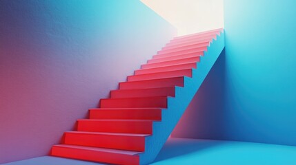 Obraz premium Business ladder to success, 3D illustration