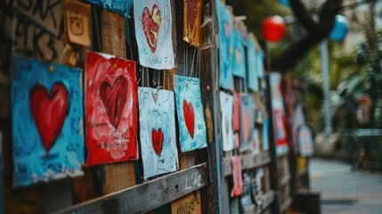 Heart Health Awareness Posters on Community Notice Board for Local Event Promotion