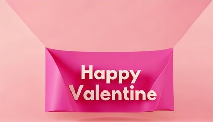 A vibrant pink card features the message "Happy Valentine," perfect for expressing love on Valentine's Day.