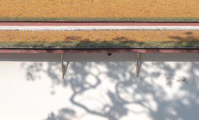 A minimalist-style image of a traditional Thai temple, showcasing clean architectural lines and a simple yet elegant design.