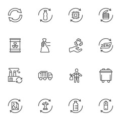 Fototapeta premium Zero waste line icons set