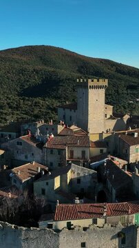 Aerial view of the exclusive village of Capalbio, Tuscany, Italy.
Capalbio in Tuscany, the castle and fortified walls. Tourist destination in Maremma.