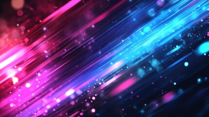 Obraz premium Abstract Neon Lights: A Symphony of Pink and Blue