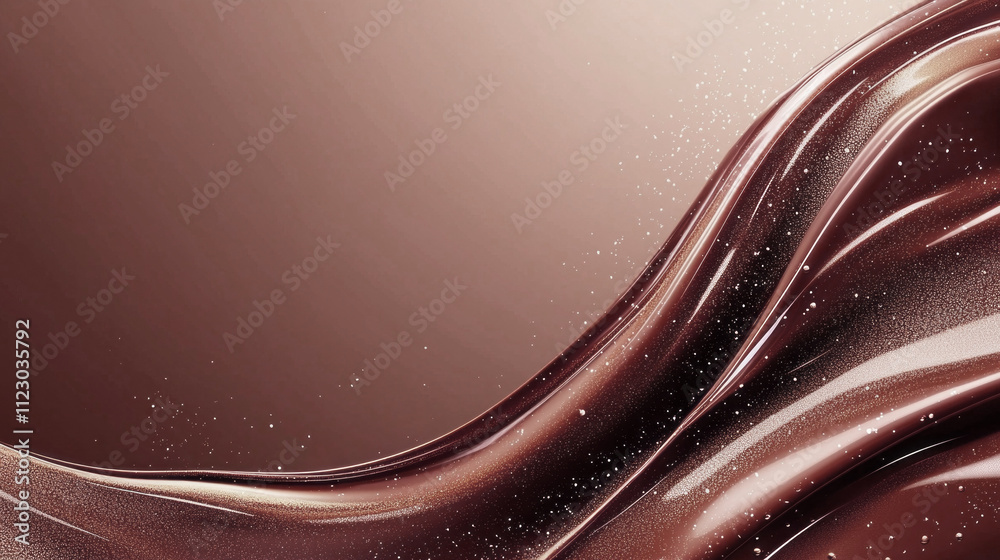 Poster swirling mocha mousse flows in smooth, rich waves, evoking a sense of decadence and inviting the vie