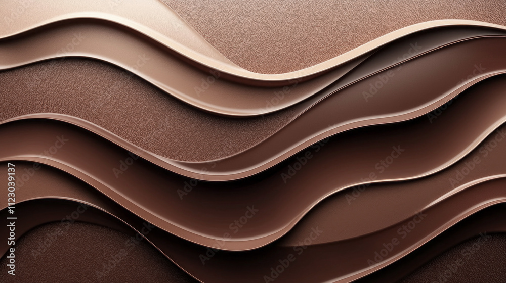 Poster Layers of mocha mousse blend together in a captivating display, showcasing smooth curves and rich shades that invoke a sense of warmth and elegance
