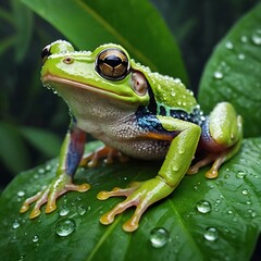Obraz premium frog on leaf