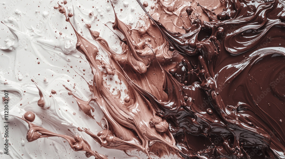 Poster Mocha mousse swirls blend light beige to deep chocolate, creating an inviting and artistic display that inspires indulgence