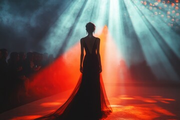 silhouette of a person in a nightclub