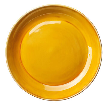 recommend clip art: Empty yellow ceramic round plate clip art