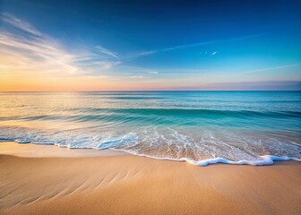Obraz premium Serene Minimalist Beach Water Background with Soft Waves and Gentle Hues for Relaxation and Tranquility, Perfect for Nature Lovers and Peaceful Environments