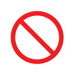 Isolated red Not Allowed stop sign, Prohibited sign, refusal denial warning and symbol. 