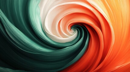 Abstract Swirl Pattern Inspired by National Colors of Ireland