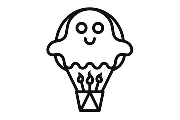 Hot Air Balloon Illustration Icon for Travel and Adventure Themes