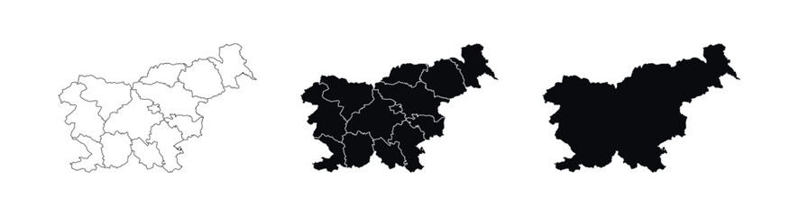 Obraz premium Slovenia Map vector icon. Map of Slovenia various styles.